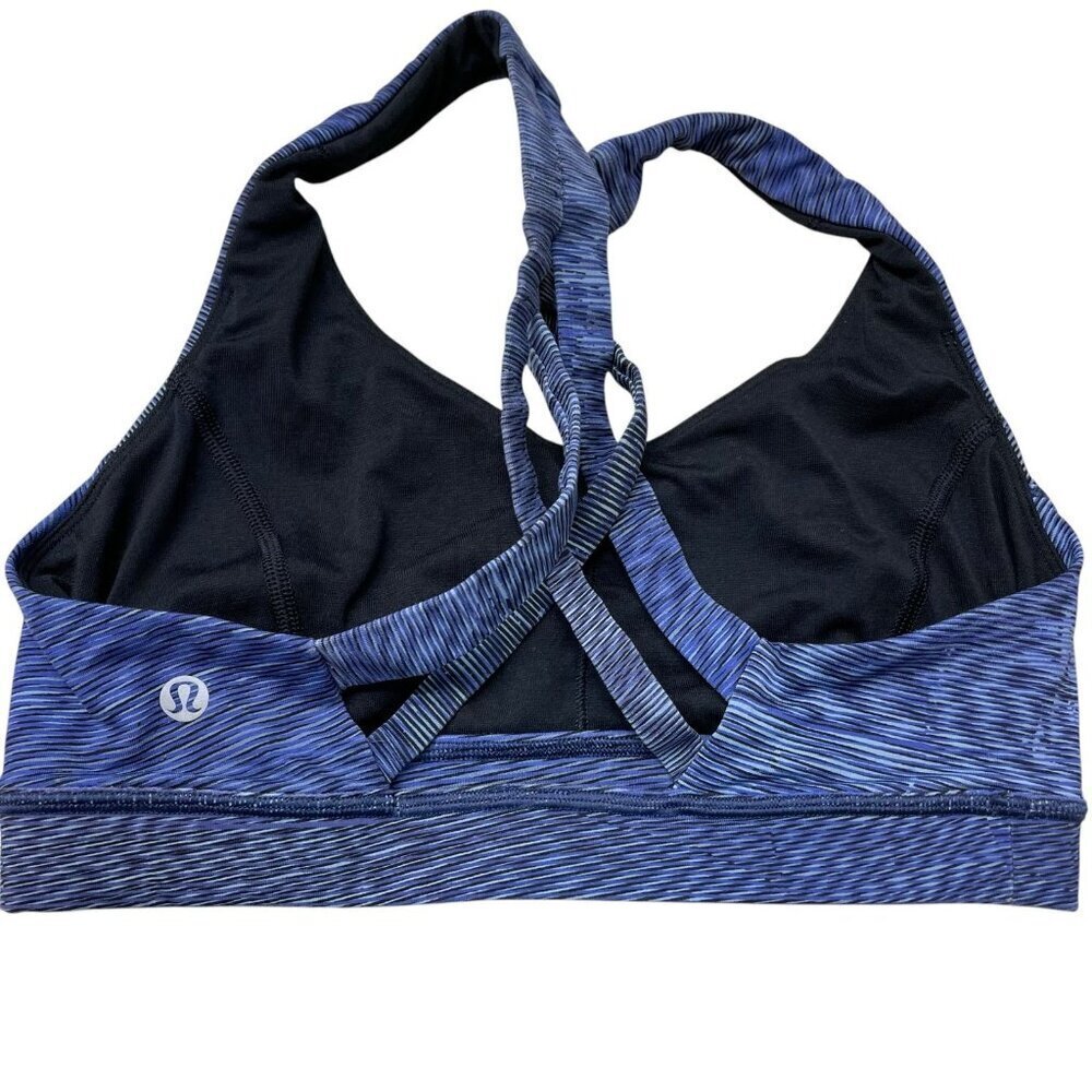 Lululemon Stash N’ Run Bra Size 4 Blue Black Gym Yoga Active Athletic Running - Picture 6 of 11